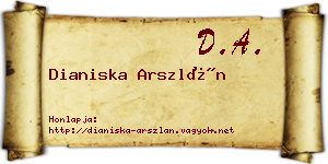 Dianiska Arszlán névjegykártya